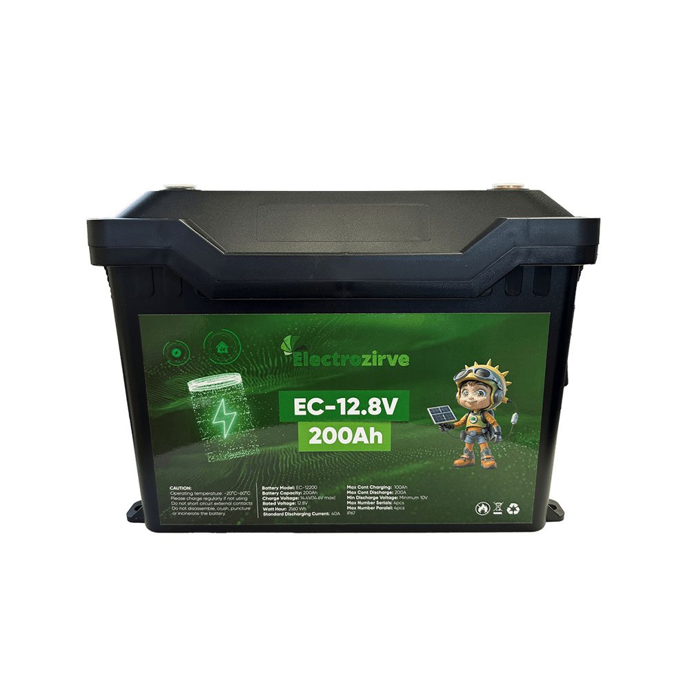 Electrozirve 12.8V 200Ah Lityum (LiFePO4) Batarya